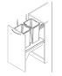 Preview: Abfallsammler-System ECO hängend KB 500mm, Tiefe 470mm, 2 x 18,5l
