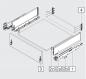 Preview: Schubkasten-Bausatz, Legrabox, Zargenhöhe 128 mm, Systemhöhe K, mit Korpusschiene 40/70 kg für Tip-On-Blumotion