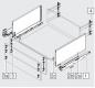 Preview: Schubkasten-Bausatz, Legrabox, Zargenhöhe 239 mm, Systemhöhe F, mit Korpusschiene 40/70 kg Blumotion