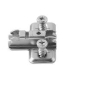 Preview: CLIP Montageplatte, kreuz (28/32 mm), 3 mm, Stahl, vormontierte Systemschrauben, HV: Langloch