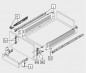 Preview: blum METABOX Stahlzarge M = 86 mm, Teilauszug, 25 kg, NL=500 mm, Schraubversion