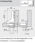 Preview: CLIP top Profiltürscharnier 95°, 18mm gekröpft, mit Feder, Topf: Einpressen