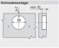 Preview: CLIP top Standardscharnier 110°, hochgekröpft, ohne Feder, Topf: Schrauben