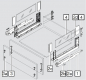 Preview: blum LEGRABOX free Zarge C=177mm, NL=350-650 mm, Inox, inkl. Boxcover 