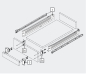 Preview: blum METABOX Stahlzarge N = 54 mm, Teilauszug, 25 kg, NL=400 mm, Schraubversion