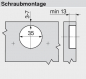 Preview: CLIP top BLUMOTION Winkelscharnier 45° II, aufschlagend, Topf: Schrauben