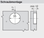 Preview: CLIP top Winkelscharnier +45° I, halbaufschlagend, ohne Feder, Topf: Schrauben