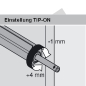 Preview: TIP-ON für Türen Langversion, ab Höhe 130cm, inkl. Haftplatten, Auslöseweg 1,5mm,  platingrau 