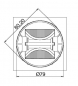 Preview: Kabeldurchlass Zamak Chrom poliert/Edelstahlfinish/Aluminiumoptik 80mm