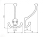 Preview: Kleiderhaken mit Huthaken Aluminium 110mm