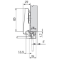 Preview: CLIP top Alurahmenscharnier 95°, Eckanschlag, mit Feder, Topf: Schrauben