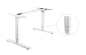 Preview: E-more Steh-Sitz Tischgestell, silber RAL 9006, 610-1270mm, 2 Motoren, 3-stufig, Handsteuerung mit USB-Anschlusst, 4 Memory
