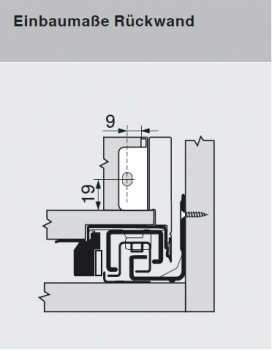 LEGRABOX Holzrückwandhalter, Höhe N=78 mm, polarsilber