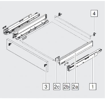 blum LEGRABOX pure  Zarge N=66,3mm,  NL=450 mm, polarsilber matt