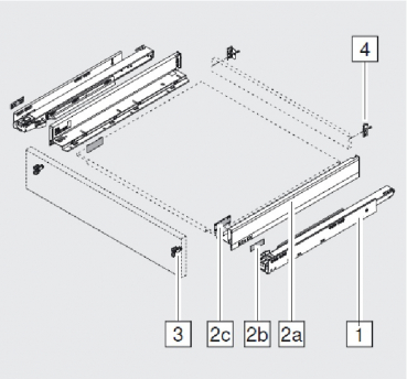 blum LEGRABOX pure Zarge M=90,3mm, NL=350 mm, seidenweiß matt