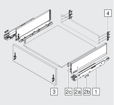 blum LEGRABOX pure Zarge K=128,3mm, NL=500 mm, seidenweiß matt