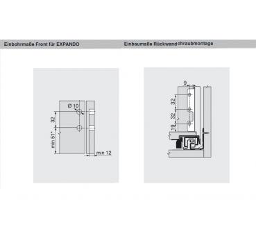 blum LEGRABOX pure Zarge K=128,3mm, NL=600 mm, terraschwarz matt