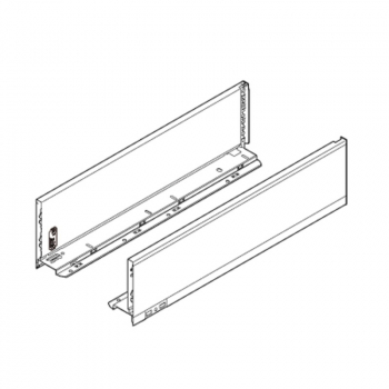 Schubkasten-Bausatz, Legrabox, Zargenhöhe 128 mm, Systemhöhe K, mit Korpusschiene 40/70 kg Tip-On