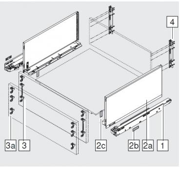 blum LEGRABOX pure Zarge F=239,9mm, NL=600 mm, oriongrau matt 770F6002S