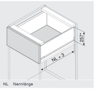 blum LEGRABOX pure Zarge F=239,9mm, NL=450 mm, polarsilber matt 770F4502S