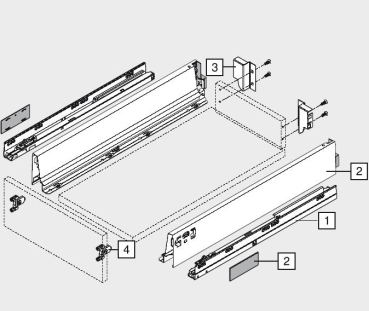 TANDEMBOX antaro Zarge M=83mm, NL=300mm, seidenweiß 378M3002SA