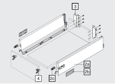 TANDEMBOX antaro Zarge K=115mm, NL=500mm, seidenweiß 378K5002SA