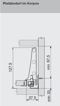 TANDEMBOX antaro Zarge K=115mm, NL=500mm, seidenweiß 378K5002SA