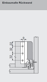 TANDEMBOX antaro Zarge K=115mm, NL=500mm, seidenweiß 378K5002SA