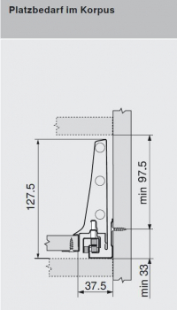 TANDEMBOX antaro Zarge K=115mm, NL=300mm, RAL 9006 weißaluminium 378K3002SA