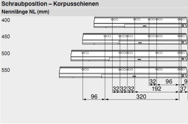 Frontauszug Schubkasten-Bausatz, Tandembox Antaro, Zargenhöhe 68 mm, Systemhöhe N, mit Korpusschiene 30kg für Tip-On-Blumotion