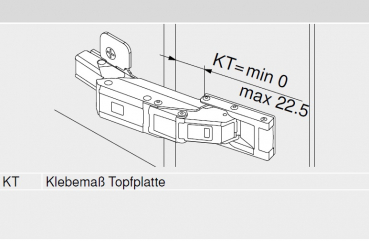 CRISTALLO Topfplatte für Glas-/Spiegeltüren, matt-vernickelt, zum Kleben, rechteckig, 70T4568C