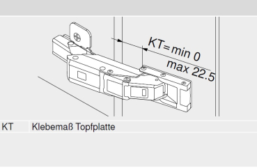 CRISTALLO Topfplatte für Spiegeltüren, sonder-vernickelt, zum Kleben, rechteckig, 70T4568CS