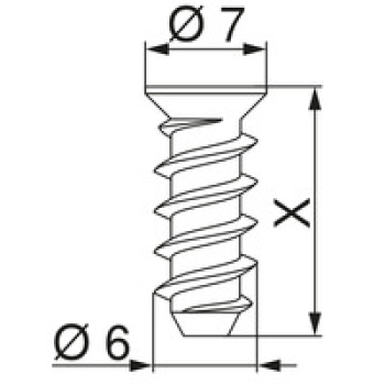 662.1300.HG BLUM Systemschraube , Senkkopf, Ø6,3 mm, Nennlänge: 13 mm, 1000 Stück