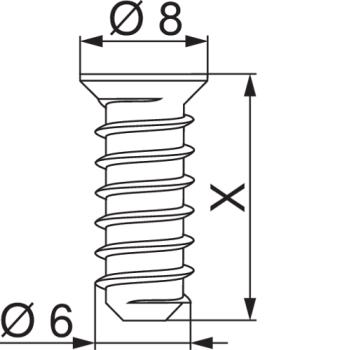 661.1150.HG BLUM Systemschraube, Senkkopf, Ø6 mm, Nennlänge: 11,5 mm, 1000 Stück