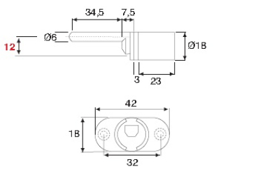 Zentralverschluss mit 2 Flügeln, HUB 12mm