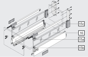 TANDEMBOX antaro Einschubelement seitlich, Höhe C, NL=650mm, Aluminium RAL 9006 weißaluminium, 1 Stück, Z37A617C
