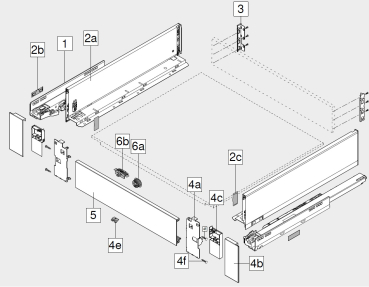 LEGRABOX pure Fronthalter, Höhe K, für Innenschubkasten li/re seidenweiß ZI7.0KS0