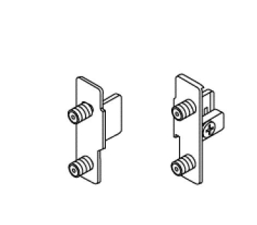 Frontbefestigung, links/rechts, Pressversion, für blum METABOX Höhe N = 54 mm