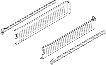 blum METABOX Stahlzarge M = 86 mm, Teilauszug, 25 kg, NL=270 mm, Schraubversion