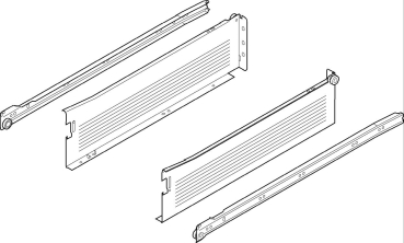 blum METABOX Stahlzarge K = 118 mm, Teilauszug, 25 kg, NL=500 mm, Schraubversion