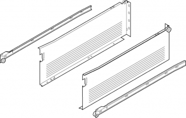 blum METABOX Stahlzarge H = 150mm, Teilauszug, 25 kg, NL=450 mm, Schraubversion