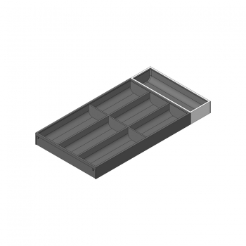 AMBIA-LINE Besteckeinsatz, für LEGRABOX / MERIVOBOX, Kunststoff / Stahl, 7 Besteckfächer, NL=600 mm, Breite=300 mm