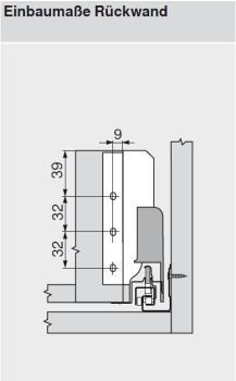 TANDEMBOX plus/antaro Holzrückwandhalter, Höhe B = 160 mm