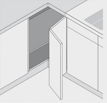 CLIP top 60° Eckschrank-Falttürscharnier, mit Feder, Topf: Schrauben