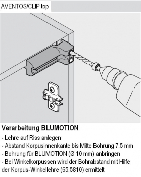 Bohrlehre für Türen BLUMOTION, TIP-ON