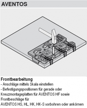 Universal-Bohrlehre LEGRABOX, MERIVOBOX, AVENTOS, TANDEMBOX, METABOX, TANDEM