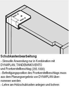 Bohrlehre Frontverstellbeschlag 295.1000 für TANDEM, MOVENTO