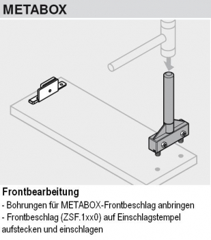 Einschlagstempel, Frontbefestigung TANDEMBOX intivo, TANDEMBOX plus, METABOX