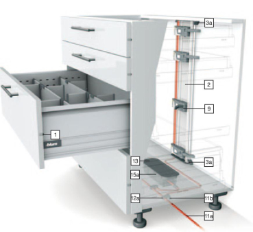 SERVO-DRIVE Trägerprofil vertikal, Länge=650 mm, LKH=660-669 mm, mit Kabel, Aluminium, zum Ablängen, Z10T650AA