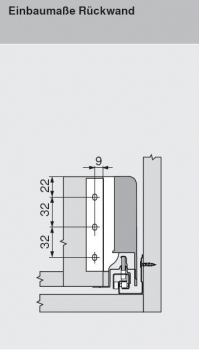 TANDEMBOX Holzrückwandhalter, Höhe K=128,5 mm, seidenweiß Z30K000S